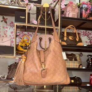 Gucci Guccissima Leather Signature GG Hobo with Tassel